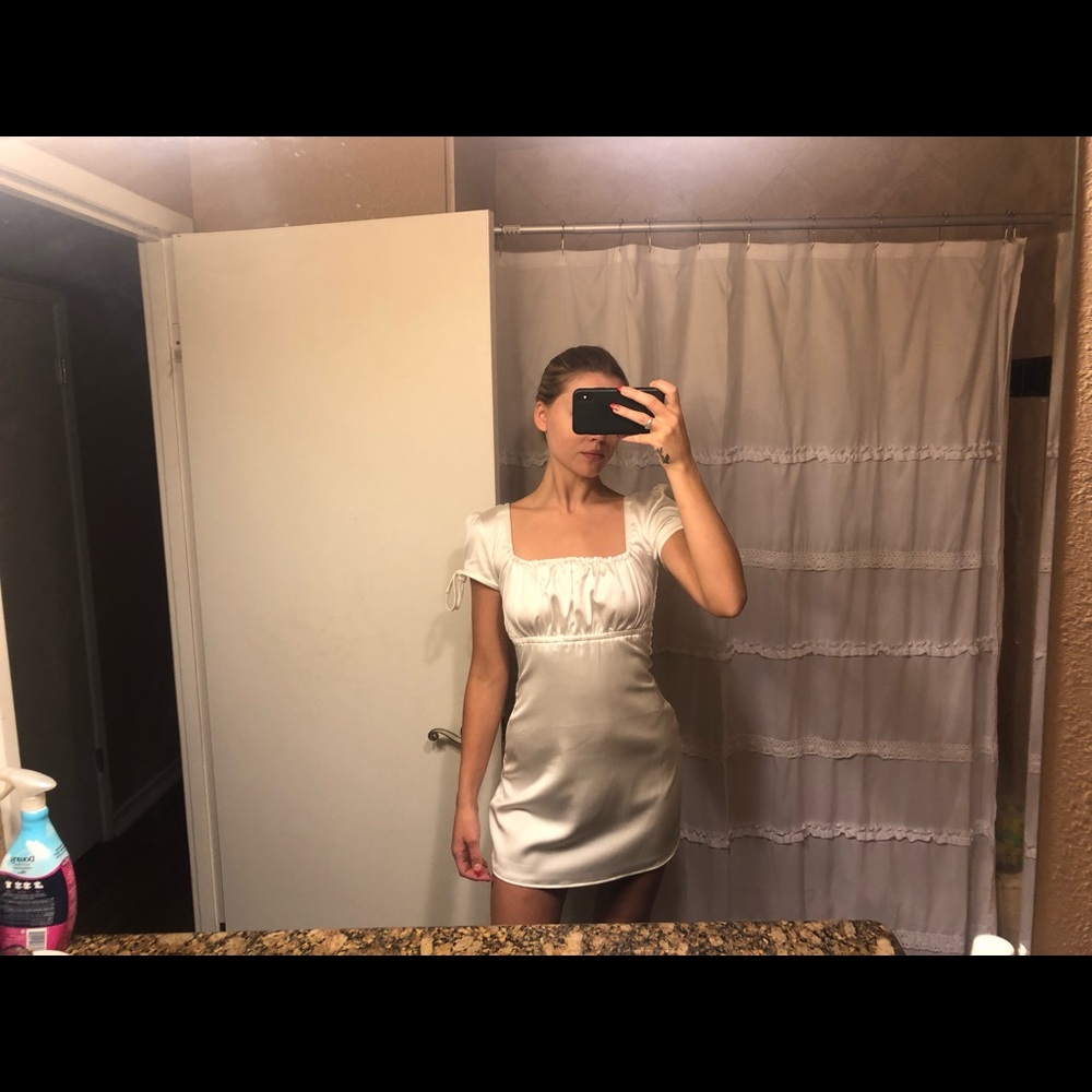 Perfect silk champagne babydoll dress